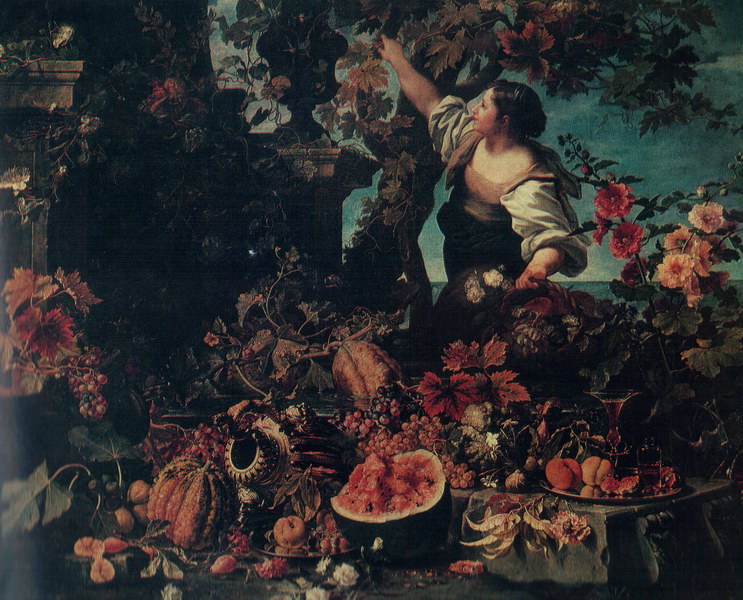 Ch.Berentz Flowers and fruits Oil on canvas 179x218,5 The Hermitage.St.Petersburg
