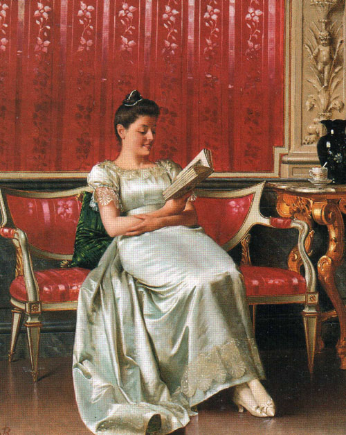 V.Reggianini A good read Oil on canvas 50,8x40,6 Auction Sotheby's