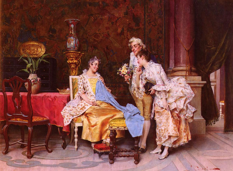 A.Cecchi At the Dressmaker's Oil on canvas 57,1x43,2 Private collection