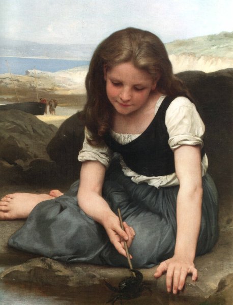 W.A.Bouguereau The crab 1869 Oil on canvas 81,3x65,4 Auction Sotheby's
