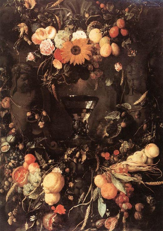 D.de Hem Fruit and flowers 1650