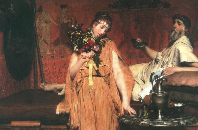 L.Alma-Tadema Between Hope and Fear 1876 Oil on canvas 78,1x128,2 Private collection