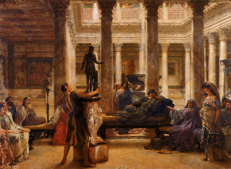 L.Alma-Tadema A Roman Art Lover 1870 Oil on wood 73,5x101,6 Milwaukee Art Museum.Layton Art Collection