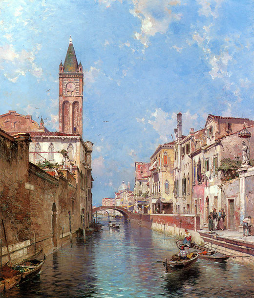 F.R.Unterberger Rio Santa Barnaba, Venice Oil on canvas 82,5x70,5 Private collection