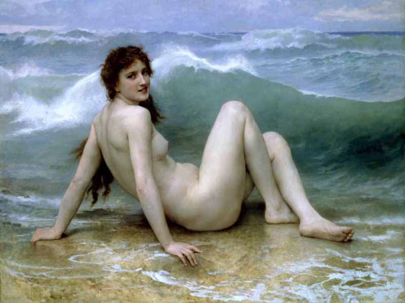 W.A.Bouguereau Wave 1896 Oil on canvas 160,5x121 Private collection.France.