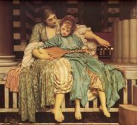 Ф.Лейтон Урок музыки 1877 Холст, масло 92,8x95,3 Гайлдхолл. Галерея искусств. Лондон