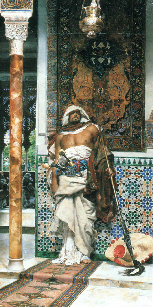 A.M.y.F.y.Costa Arab Sentinel 1879 Oil on canvas 164x84 Private collection