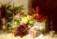 A.Perrachon Fresh flowers Oil on canvas 118,1x173 Auction Sotheby's