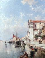 F.R.Unterberger A view of Zattere, Venice Oil on canvas 82,6x70,5 Auction Sotheby's