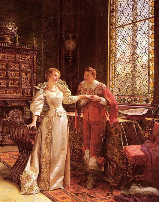 Ch.J.F.Soulacroix The Marriage Proposal Oil on canvas 90,8x74,3 Private collection