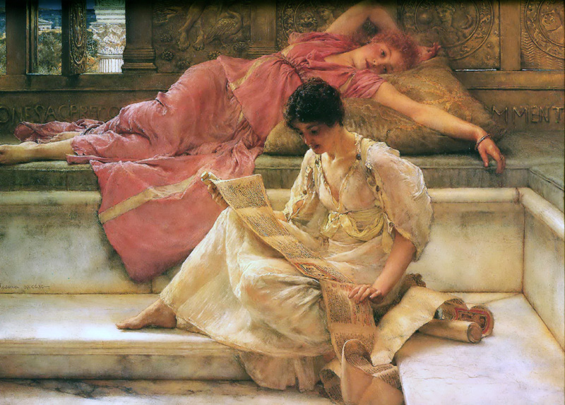 L.Alma-Tadema The Favourite poet 1888 Oil on panel 36,8x49,5 The Lady Lever Art Gallery, Port Sunlight