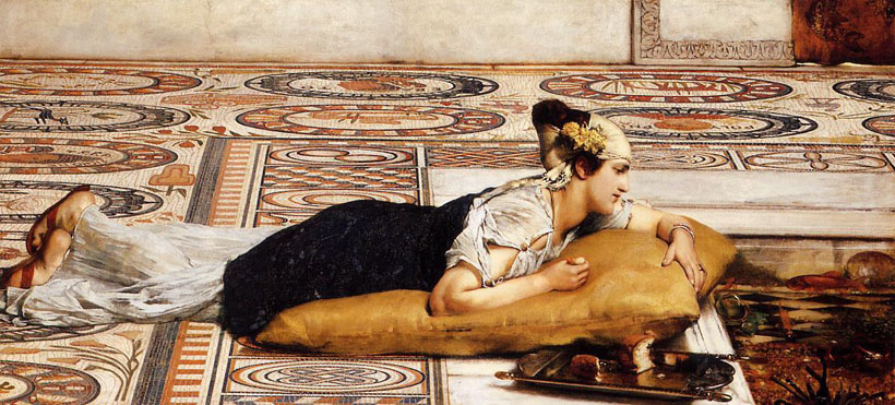 L.Alma-Tadema Water pets Oil on canvas 64,8x142,2 Auction Christie's