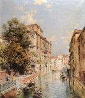 F.R.Unterberger A View in Venice. Rio S.Marina Oil on canvas 82,5x70,5 Private collection