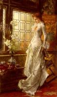 C.Kiesel At the window Oil on canvas 93,4x57,2 Private collection