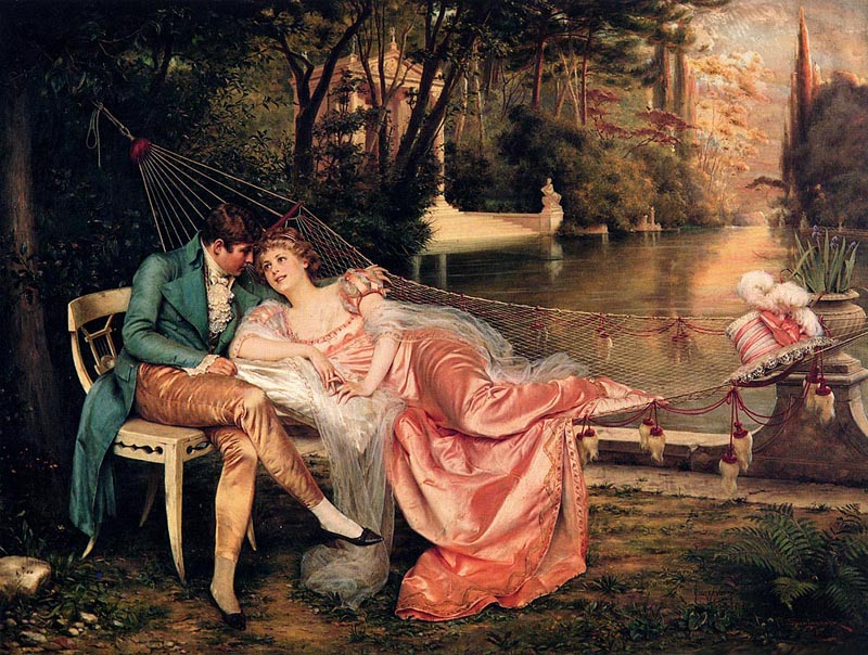 Ch.J.F.Soulacroix Flirtation Oil on canvas 84x65 Private collection