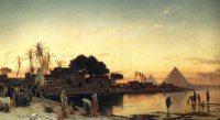 H.D.Solomon Corrodi On the Nile Oil on canvas 124,4x232 Auction Christie's