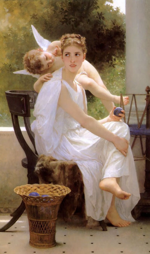 W.A.Bouguereau The interrupted work 1891 Oil on canvas 163,5x100 Museum of college Amkherst.France.