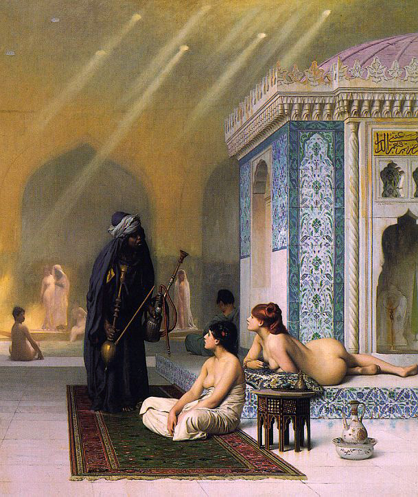 J.L.Gerome Pool in a Harem 1876 Oil on canvas 72,3x61,5 The Hermitage.St.Petersburg