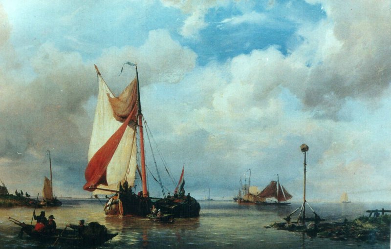H.Koekkoek The ship entering a harbour Oil on canvas 54,9x74,9 Auction Christie's