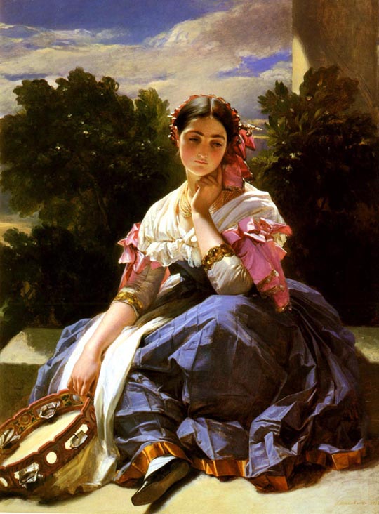 F.X.Winterhalter Young girl from Arissi Oil on canvas 114,3x147,3 Auction Sotheby's