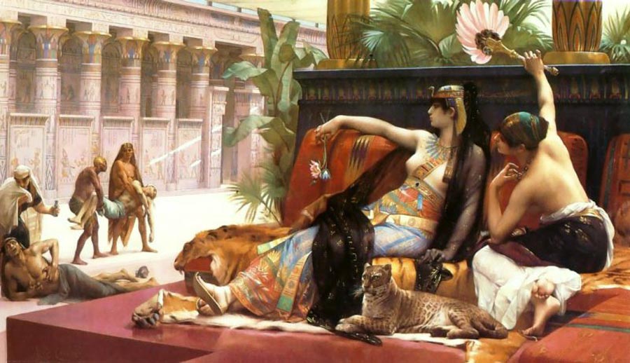 А.Кабанель Клеопатра испытывает яд на приговоренном к смерти 1887 Холст, масло 165х290 Частная коллекция