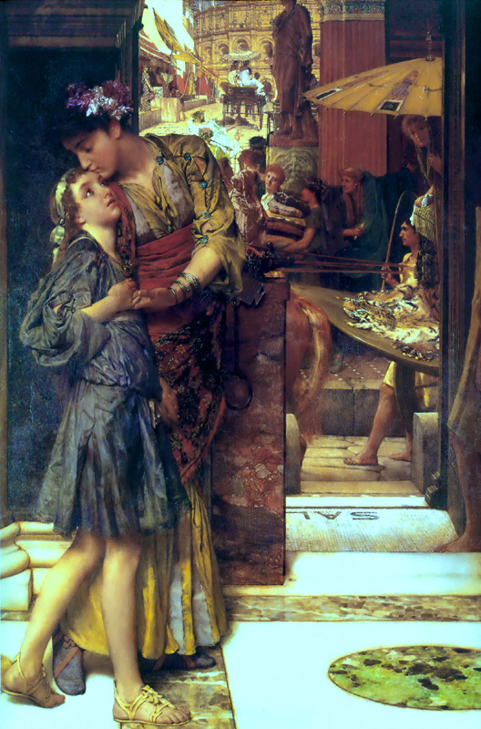 Л.Альма-Тадема Поцелуй на вечеринке 1882 Дерево,масло 113x73,7 Частная коллекция