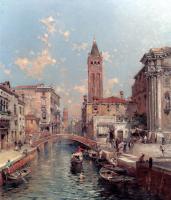 F.R.Unterberger Rio Santa Barnaba, Venice Oil on canvas 82,5x70,8 Private collection
