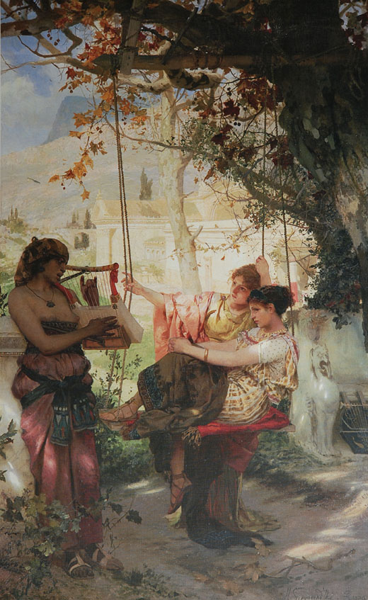 G.I.Siemiradsky A song of slave 1884 Oil on canvas 92x145 Art Museum of Serpukhov