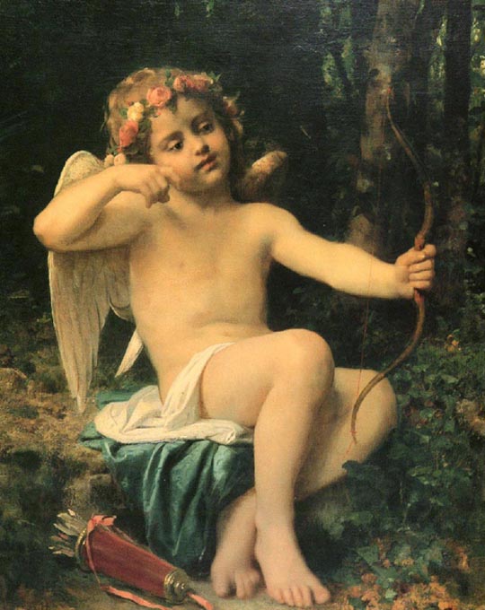 L.J.B.Perrault Cupid 1882 Oil on canvas 101,6x82,6 Auction Sotheby's