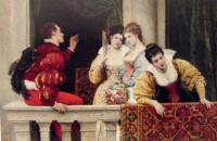 E.de Blaas On the Balcony 1877 Oil on panel 103x68 Private collection