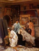 Л.Альма-Тадема Коллекционер картин времен Августа 1867 Дерево,масло 71x46,4 Частная коллекция