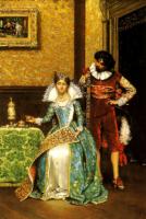 A.A.Lesrel The Atteutive Courtier 1880 Oil on panel 62x42 Private collection