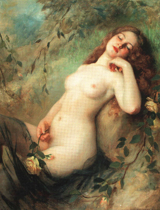 V.K.Schtember A sitting nude 1900 Oil on canvas 70x100 Private collection